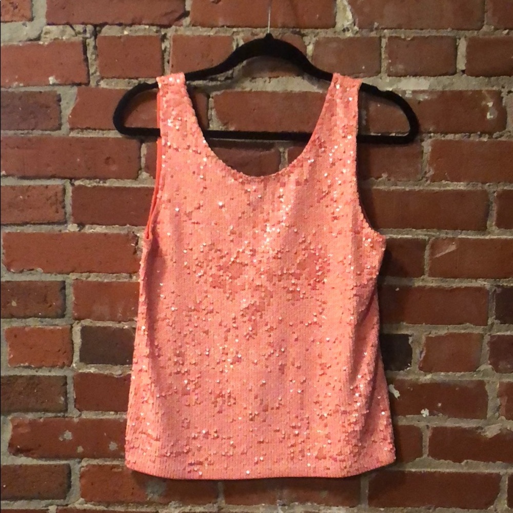 Coral sequin top from Jcrew